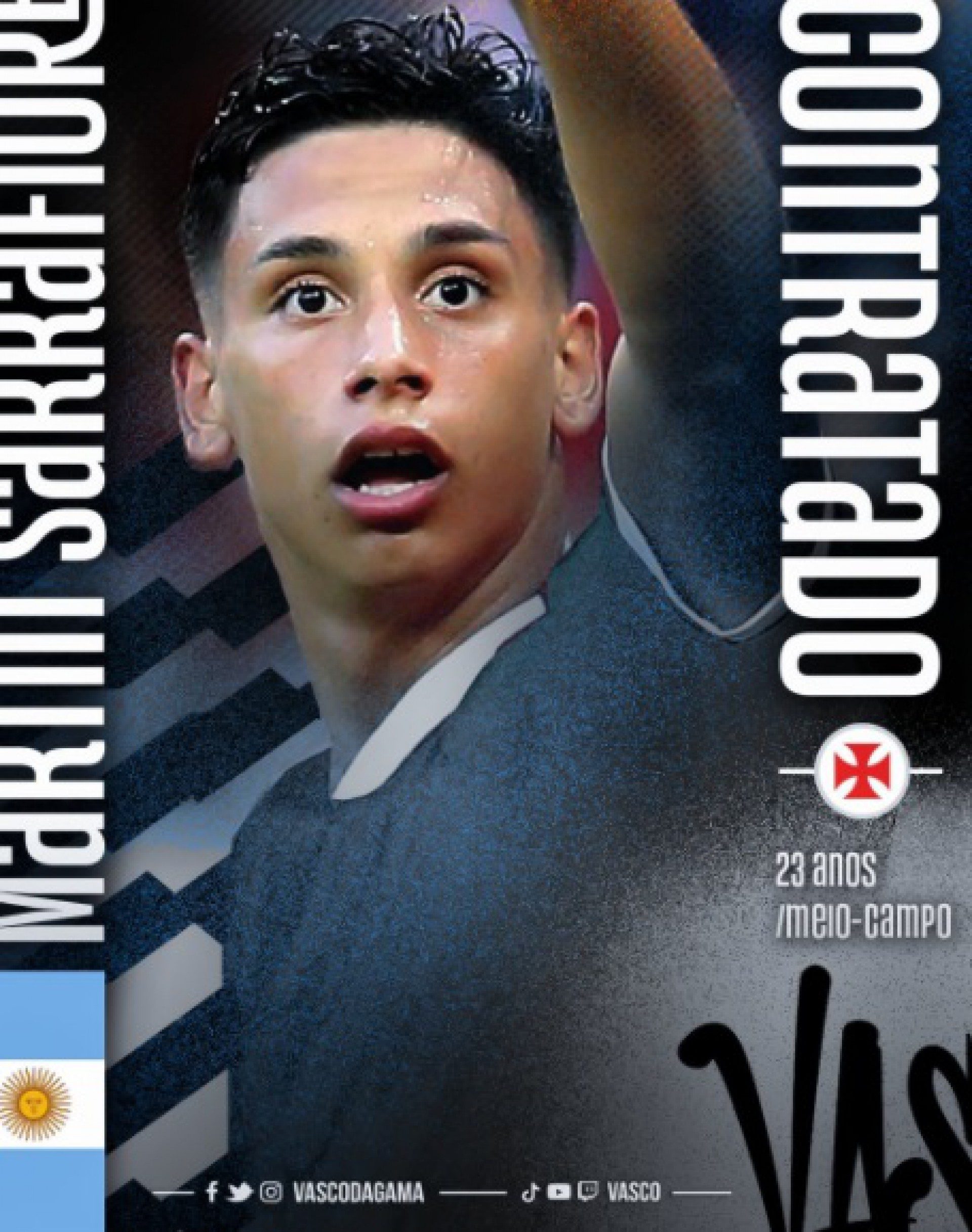 Vasco oficializa a contratação de meia argentino que pertence ao Internacional