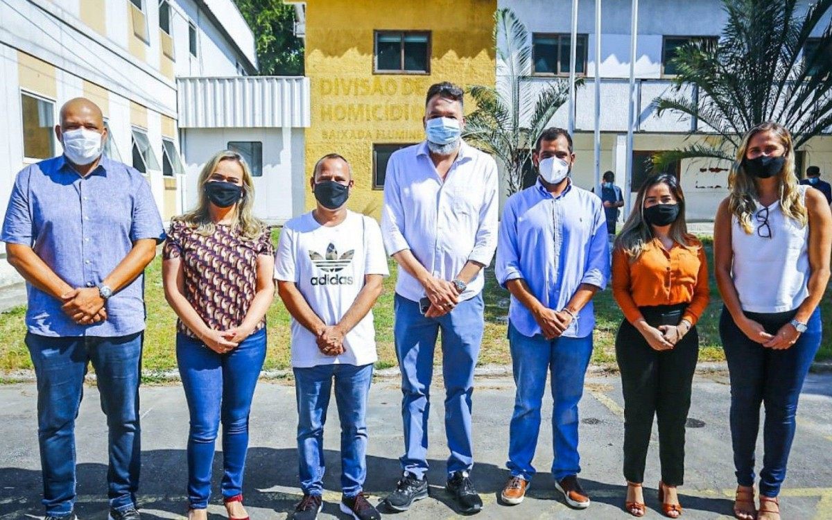 Marcelo Canella, Daniela do Waguinho, prefeito Waguinho, Marcio Canella, Bruno Dauaire, Brenda Carneiro e Cristiane Guede conhceeram o espa&ccedil;o do Restaurante do Povo