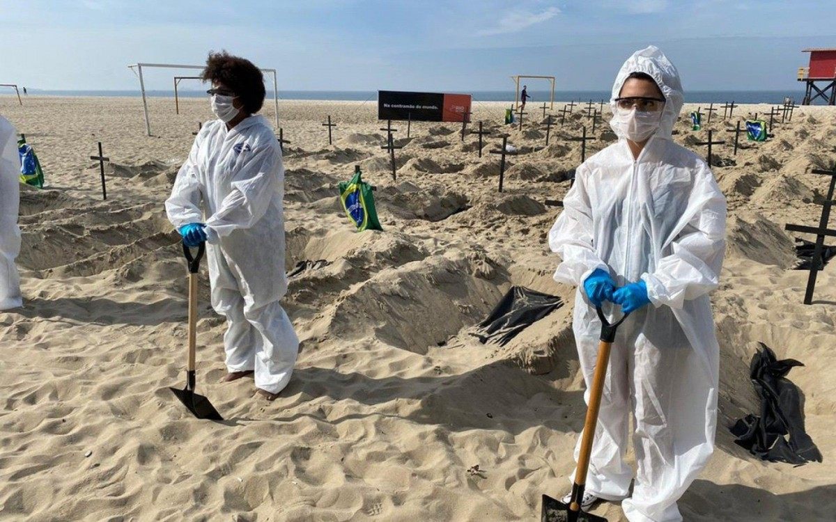 Protesto da Rio de Paz em Copacabana em junho de 2020