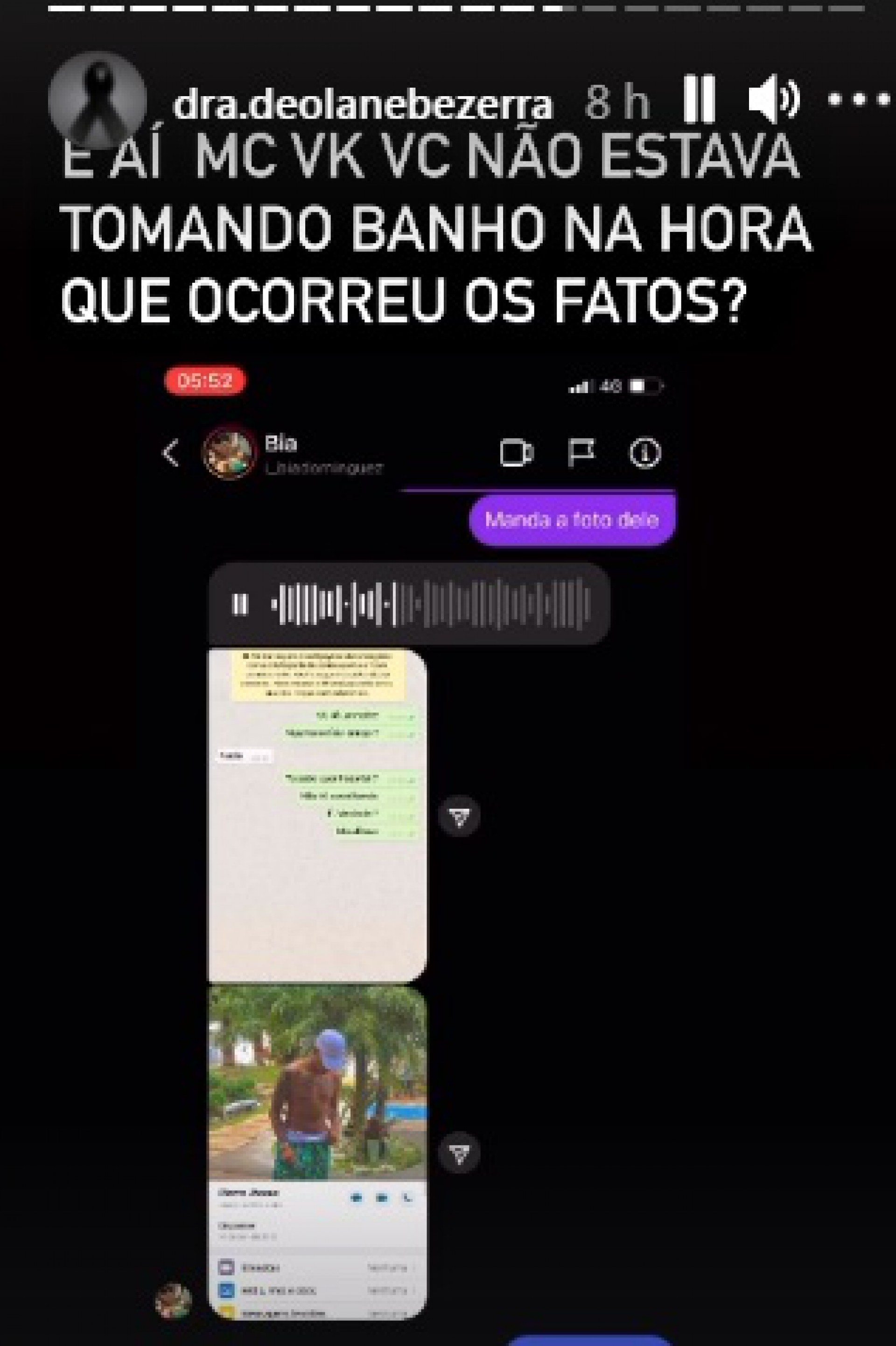 Deolane Bezerra compartilha áudios atribuídos a Bianca Dominguez e questiona versão da acompanhante de luxo sobre a morte de MC Kevin - Reprodução Internet