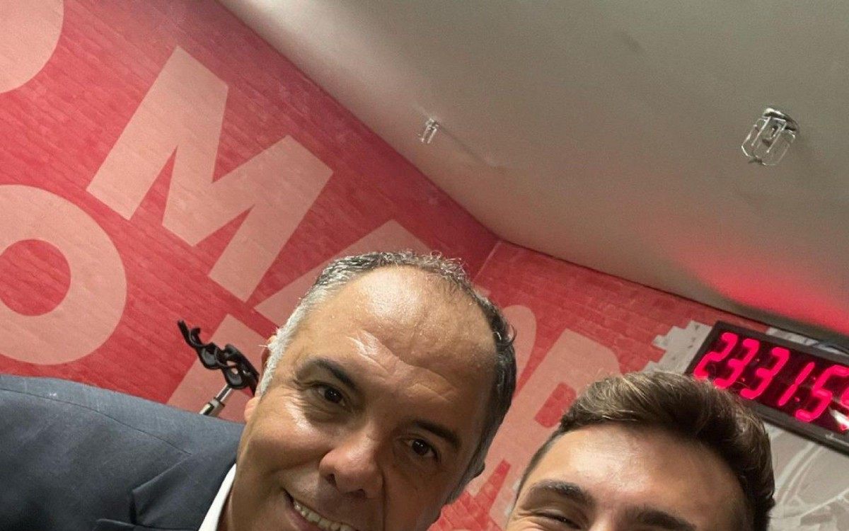 Arthur e Marcos Braz, vice-presidente do Flamengo