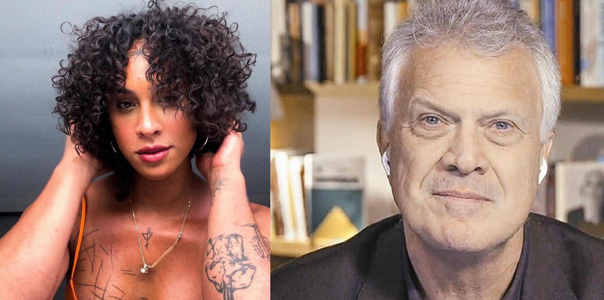 Linn da Quebrada e Pedro Bial - Reprodução/Montagem