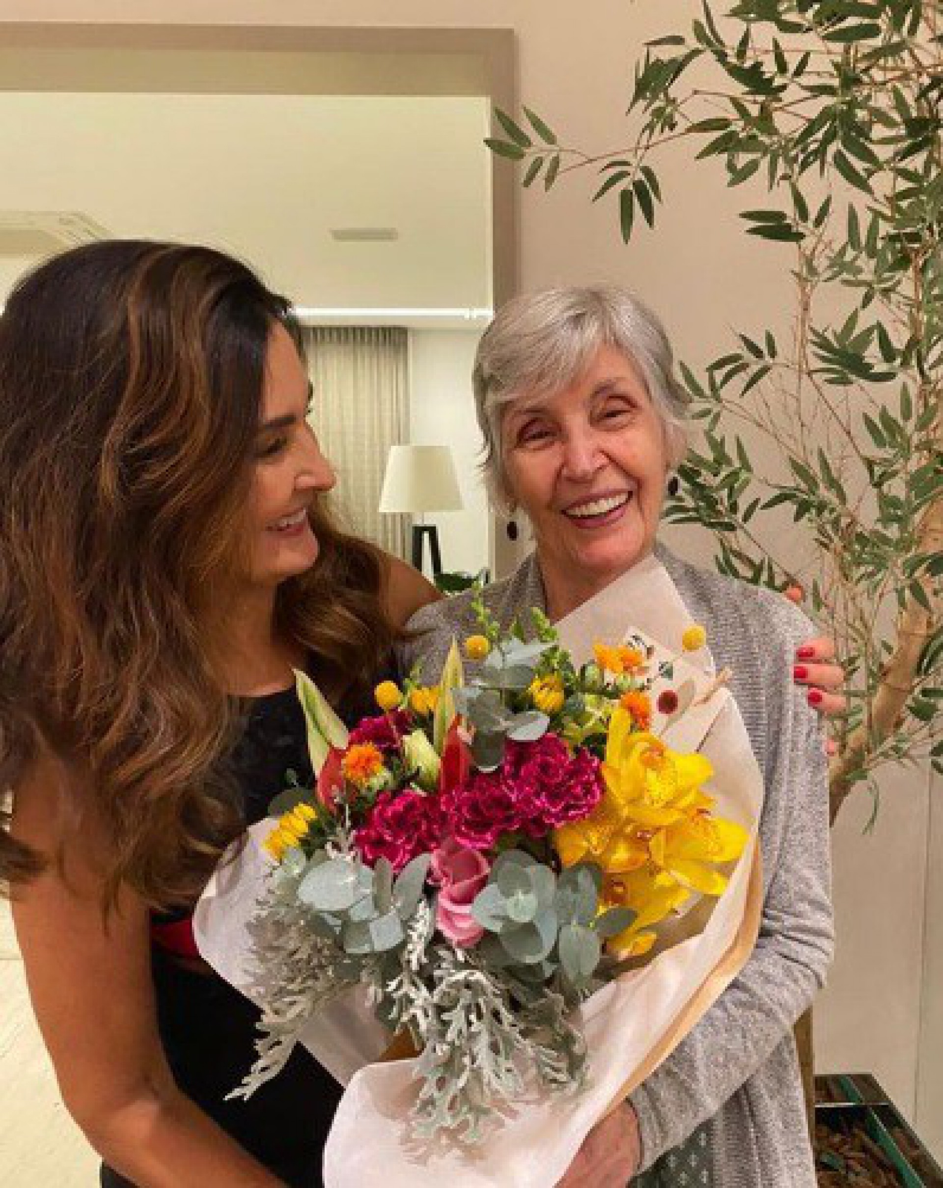 Fátima Bernardes se emociona ao comemorar aniversário da mãe