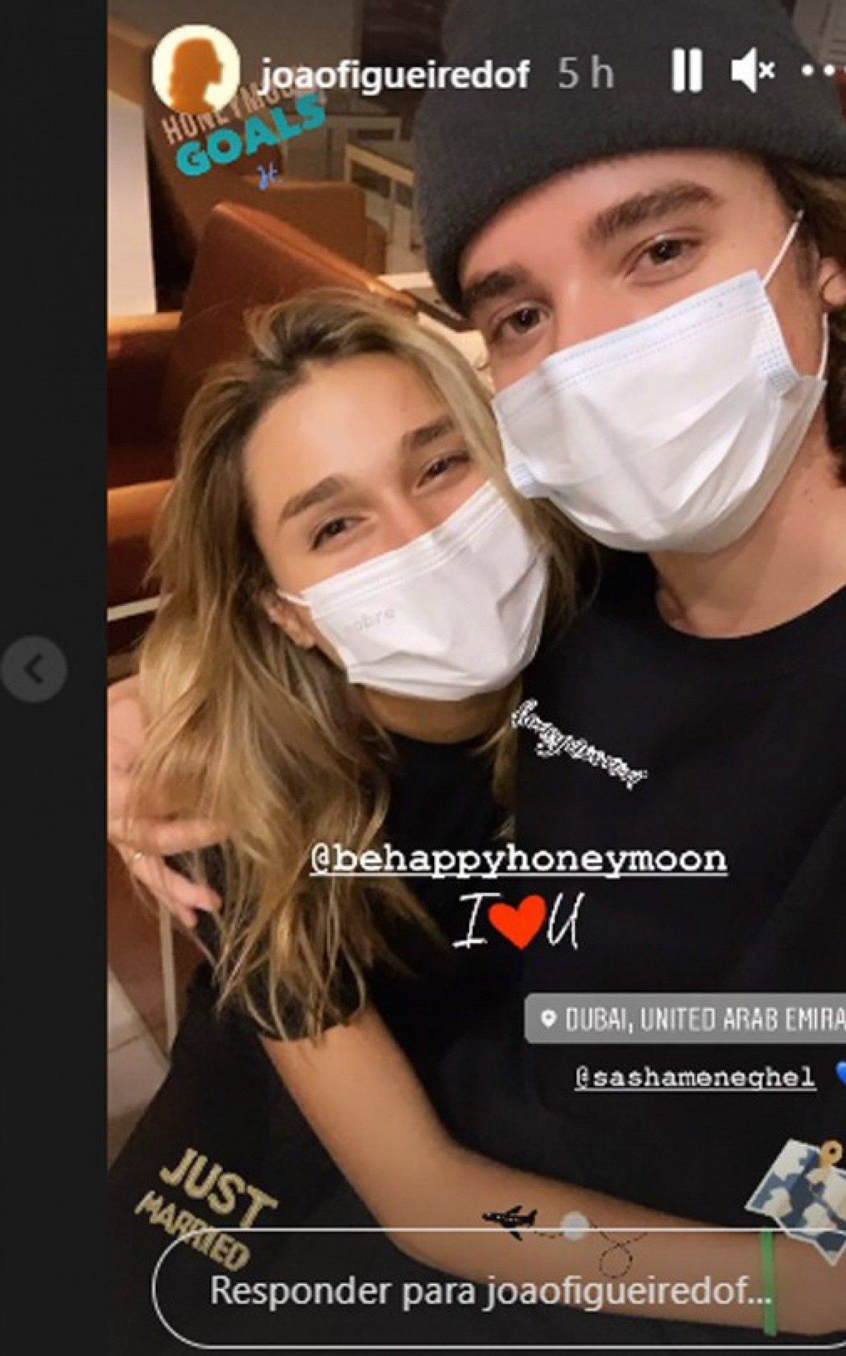 Sasha e o marido, Jo&atilde;o Figueiredo, viajam em lua de mel para Dubai