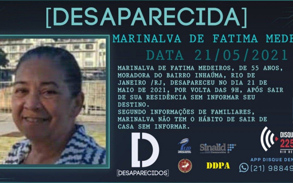 Disque Denúncia divulga cartaz de desaparecida - Divulgação/Disque Denúncia