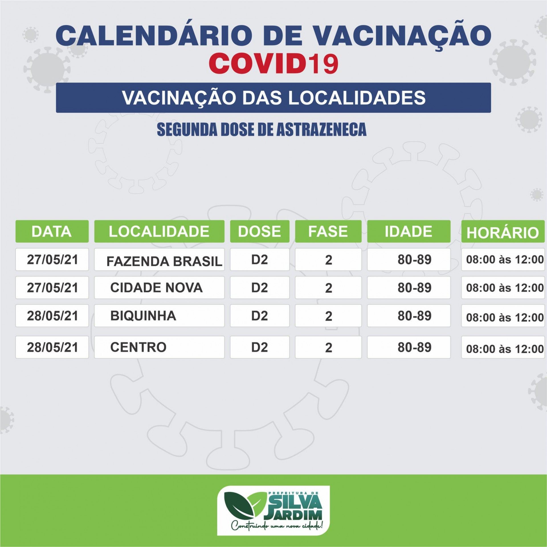 Calendário divulgado pela Prefeitura - Foto: Divulgação