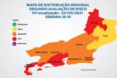 Covid-19: Rio se mantém na bandeira laranja