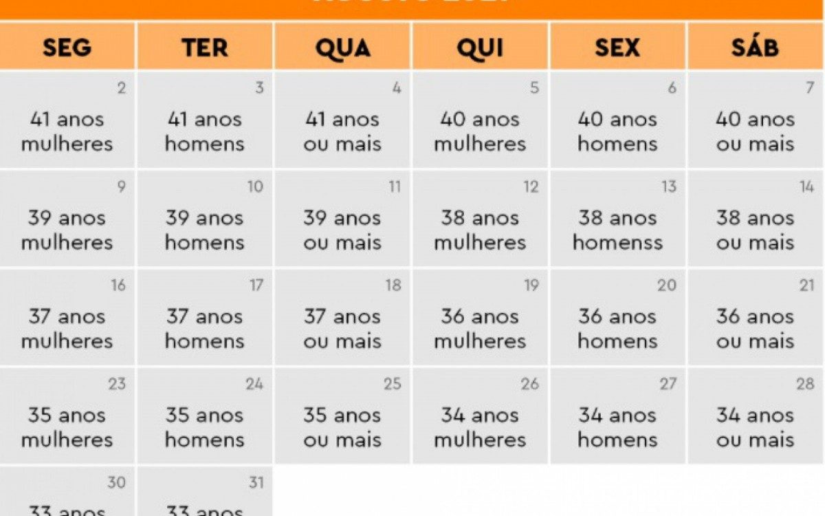 Calendário de vacinação no município do Rio - Divulgação