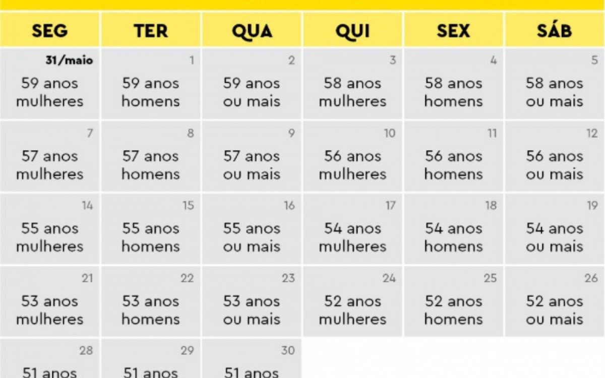 Calendário de vacinação no município do Rio - Divulgação