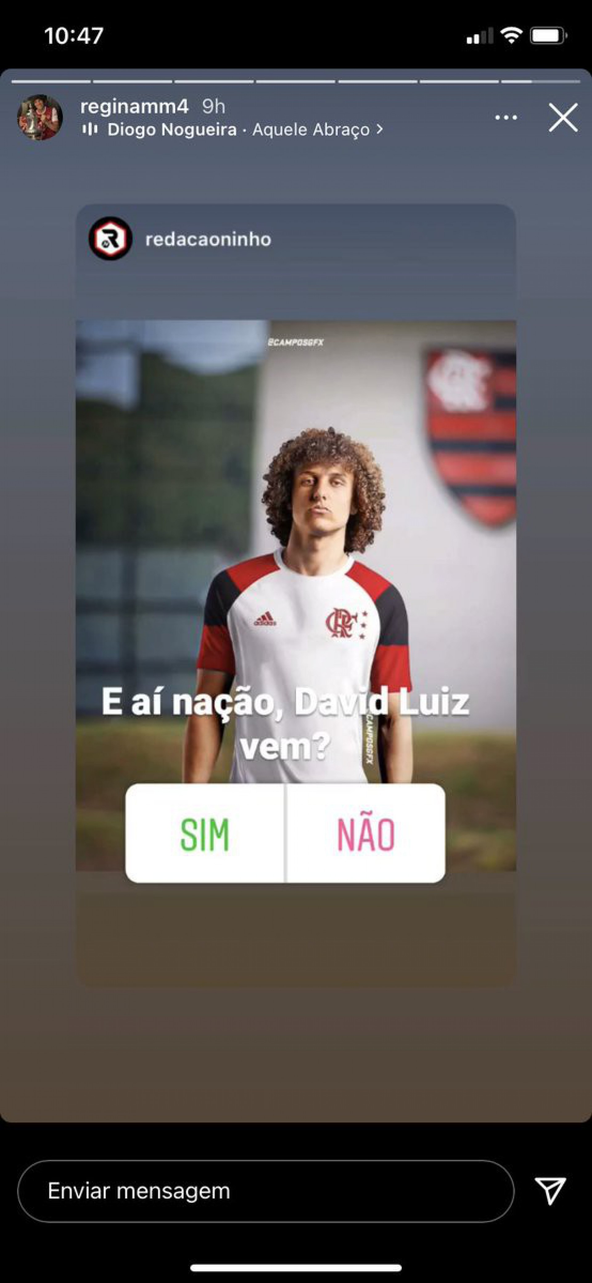 Mãe de David Luiz compartilha montagem do filho com a camisa do Flamengo - Reprodução