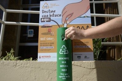 Preservação: Niterói instala coletor de bitucas de cigarro em ação de Semana do Meio Ambiente