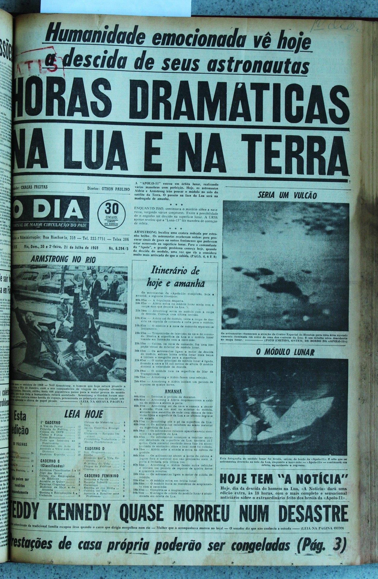 Capa que eternizou a chegada do homem &agrave; lua, em 1969 - Arquivo / Ag&ecirc;ncia O Dia 