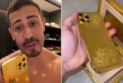 Inshalá! Carlinhos Maia ganha celular de ouro de mais de R$ 100 mil