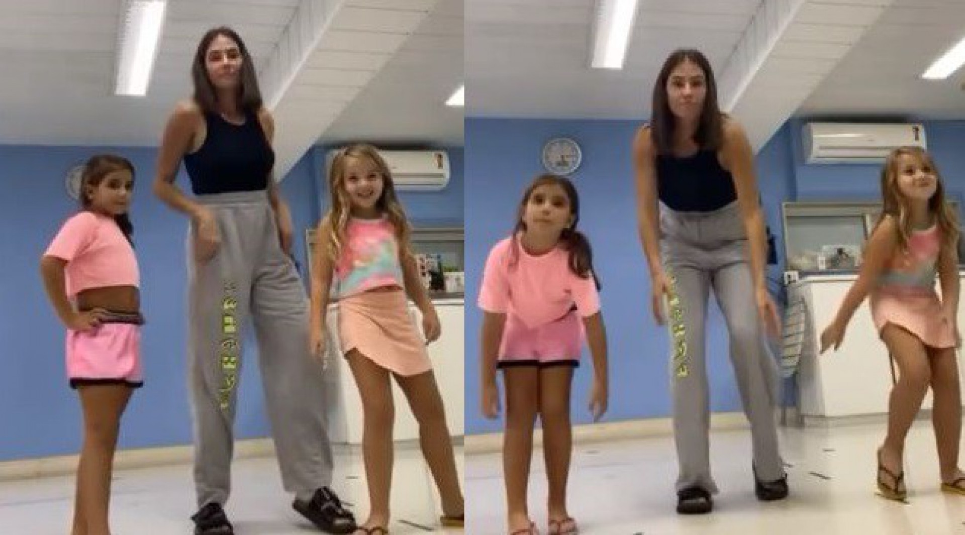 Deborah Secco dan&ccedil;a ao lado da filha, Maria Flor