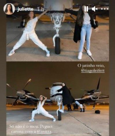 Juliette pega carona no jatinho de Anitta - Reporter 03