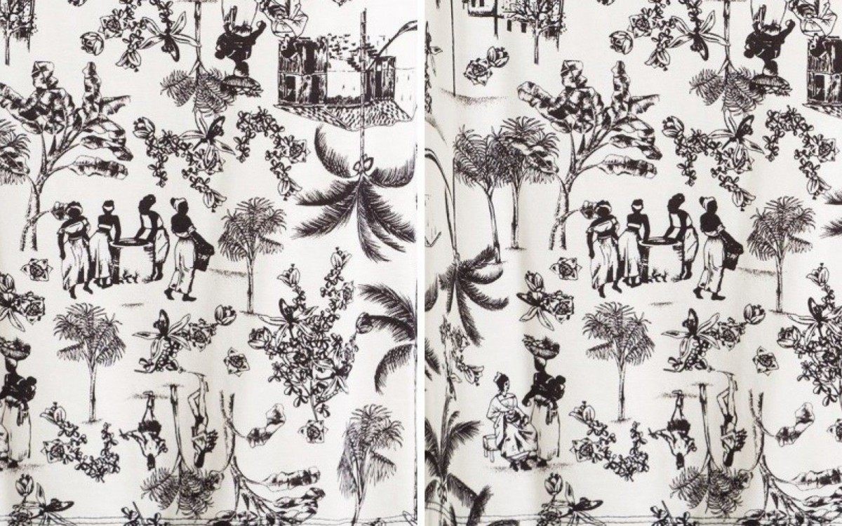 Estampa da FARM onde negros aparecem trabalhando causou pol&ecirc;mica em 2016