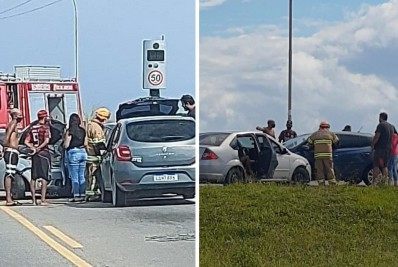 Acidente envolve três carros na RJ-140, entre Cabo Frio e Arraial do Cabo
