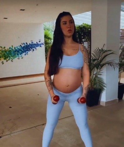 Bianca Andrade mostra barrigão durante treino - Reprodução