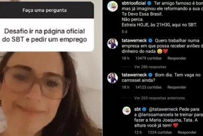 Tatá Werneck 'pede emprego' no SBT