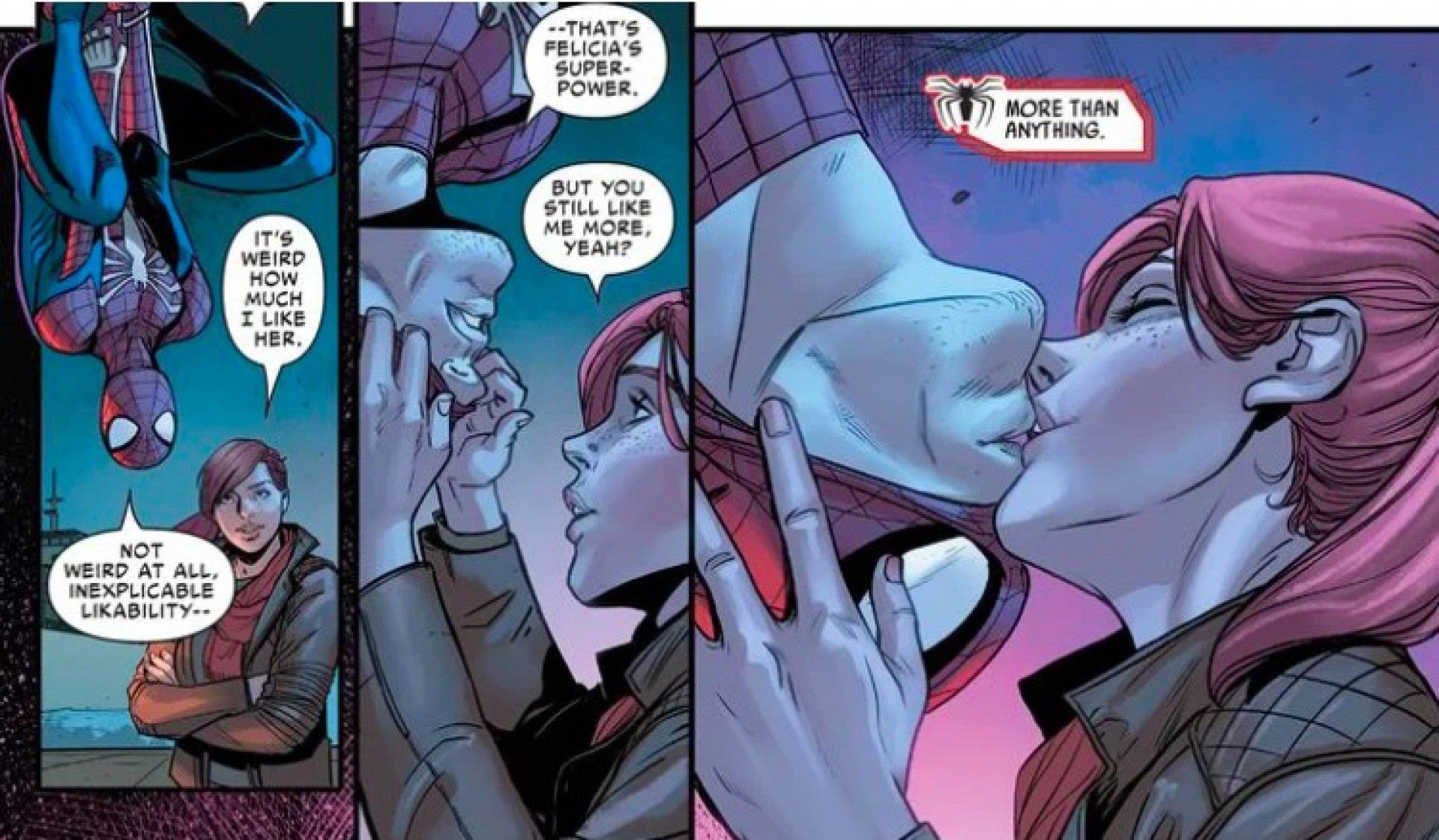 Marvel repetiu o beijo em 2020 em 'The Black Cat Strikes 5' - Reprodução