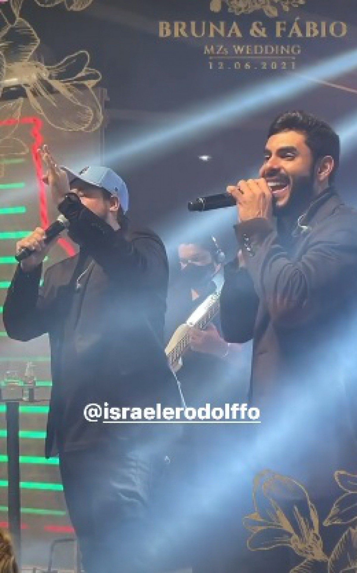 Israel e Rodolffo no casamento de Bruna Tramontina