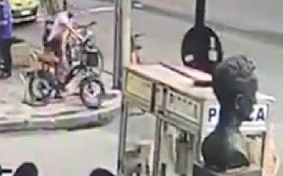 Homem que furtou bicicleta de casal que acusou o jovem negro é preso em Botafogo - Reprodução/TV Globo