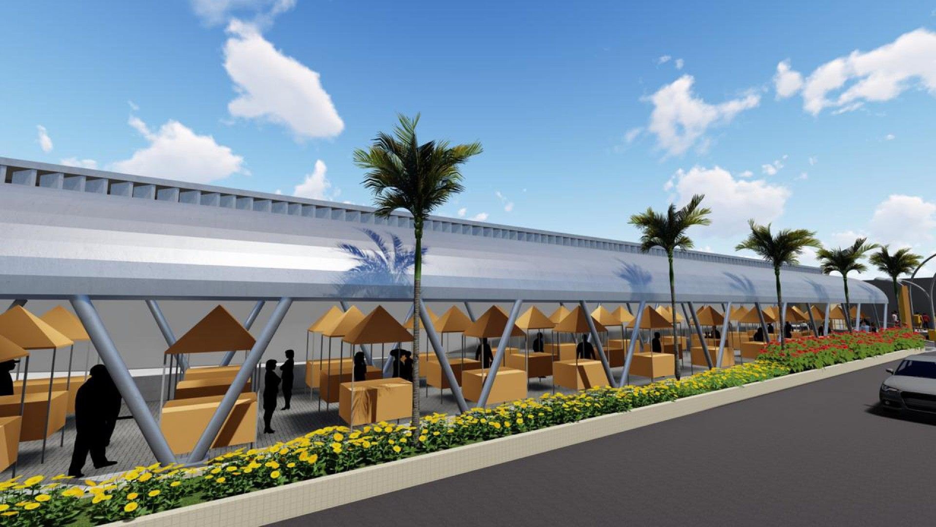 O Mercado Popular ter&aacute; 107 barracas, al&eacute;m de dois banheiros - Divulga&ccedil;&atilde;o