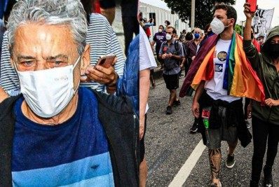 Chico Buarque e Samantha Schmütz participam de atos contra o governo
