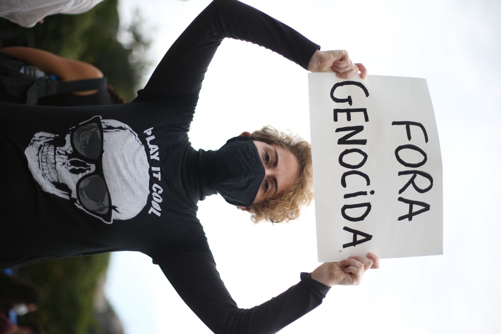 Ato contra o presidente Bolsonaro no centro do Rio,. A concentração do protesto começou às 10h da manhã no Monumento a Zumbi, na Av. Presidente Vargas, de onde seguiu até a igreja da Candelária.. - Daniel Castelo Branco