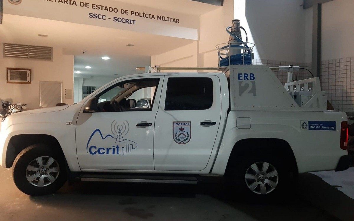 As Estações Rádio Base (ERB) que estão sendo cedidas pela PM do Rio para auxiliar nas buscas por Lázaro, em Goiás - Divulgação