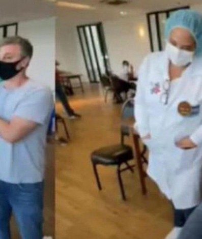 Luciano Huck toma primeira dose da vacina contra covid-19 - Reprodução
