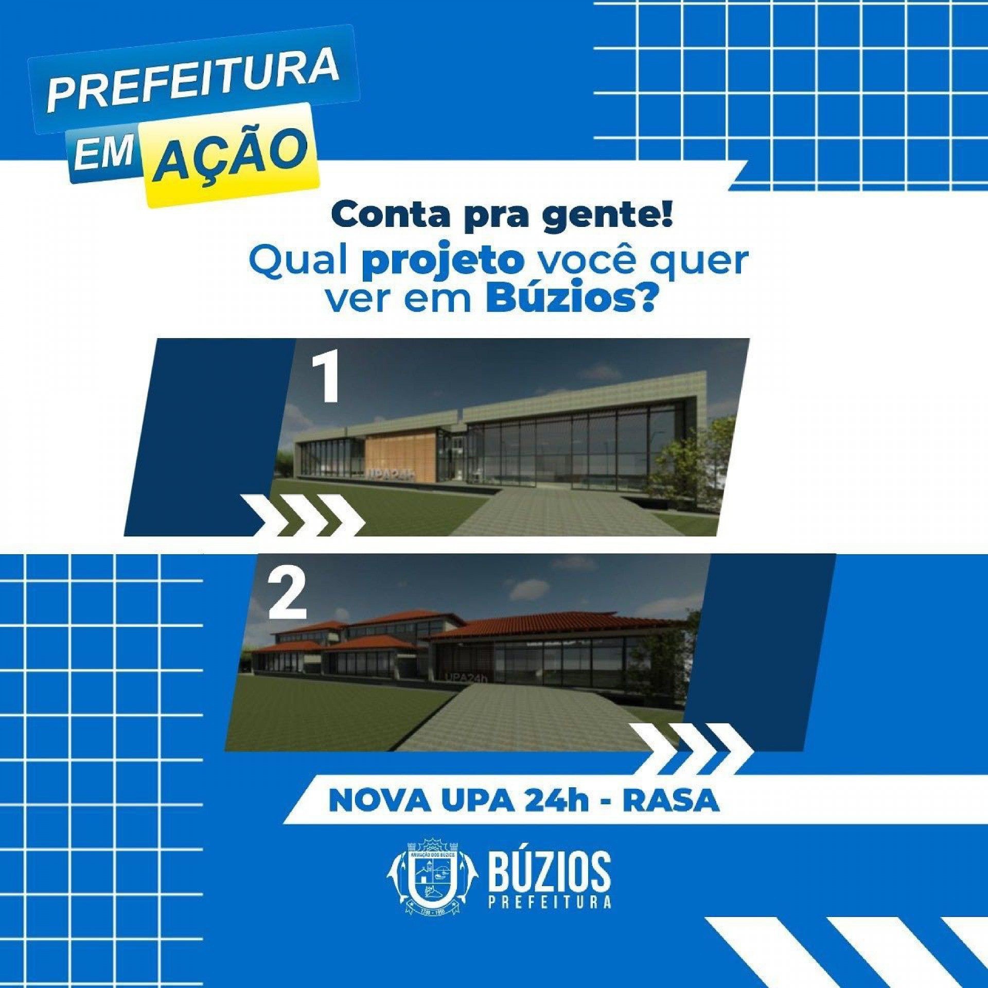 B&uacute;zios divulga a constru&ccedil;&atilde;o da nova UPA 24h na Rasa e lan&ccedil;a enquete para os moradores escolherem projeto