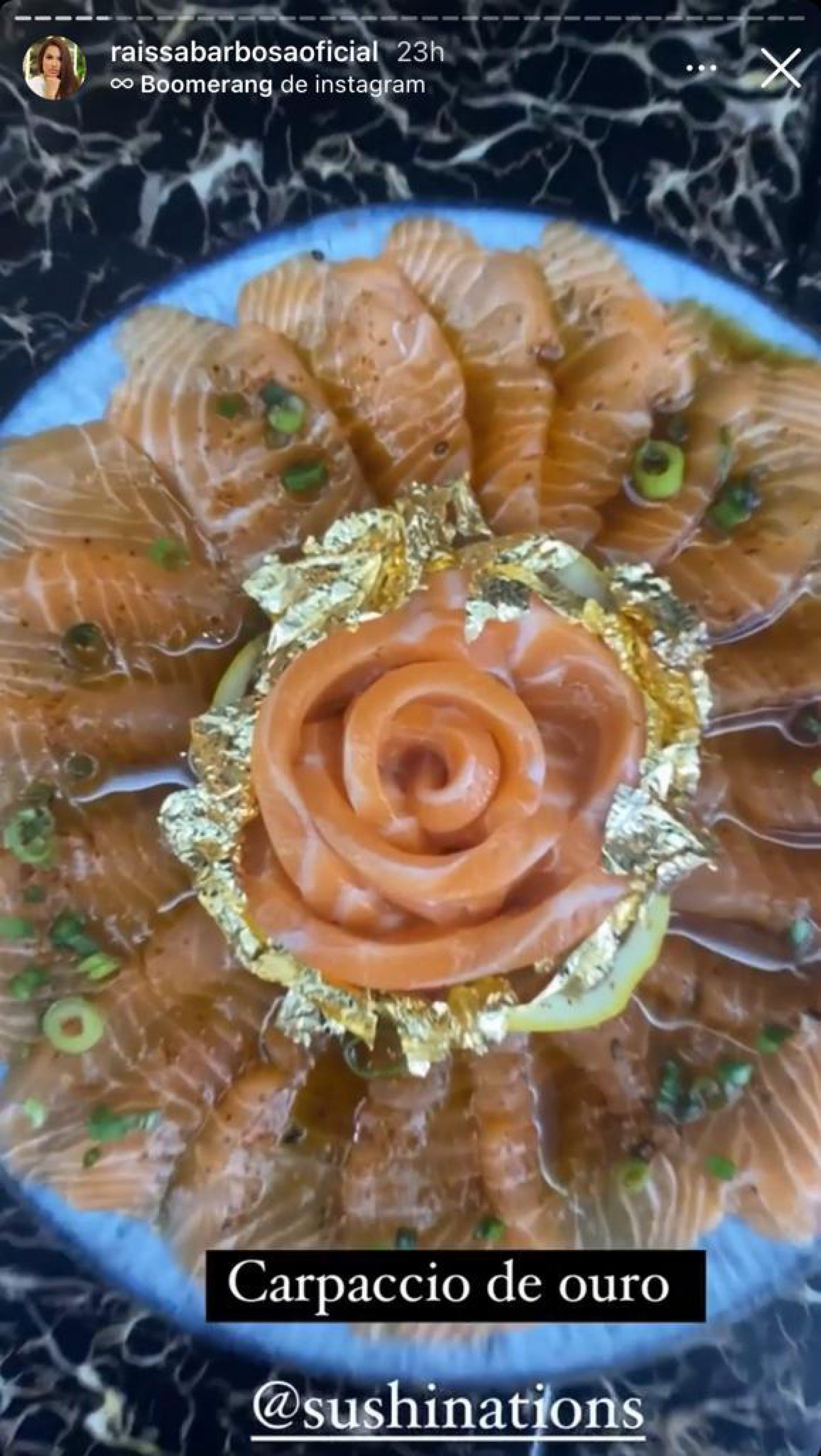 Em Dubai, Raissa Barbosa ostenta comendo ‘carpaccio de ouro  - reprodução Instagram 
