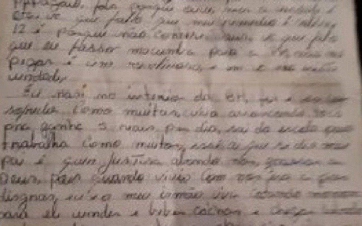 Carta entregue à Polícia de Goiás teria sido escrita por Lázaro
 - Reprodução