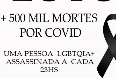 Ato na praia de Copacabana chama atenção para o Dia do Orgulho LGBT e vítimas da covid-19