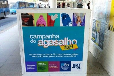 Estações do BRT recebem campanha do agasalho