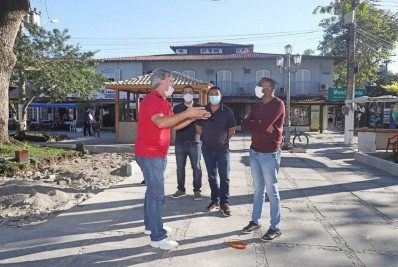 Obras da Praça Santos Dumont são retomadas em Búzios