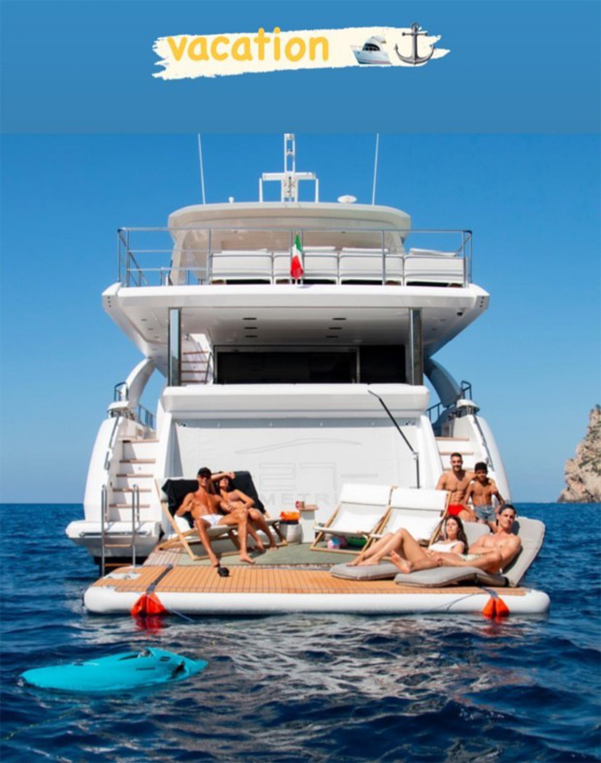 Cristiano Ronaldo curte férias em família em iate - Reprodução Internet