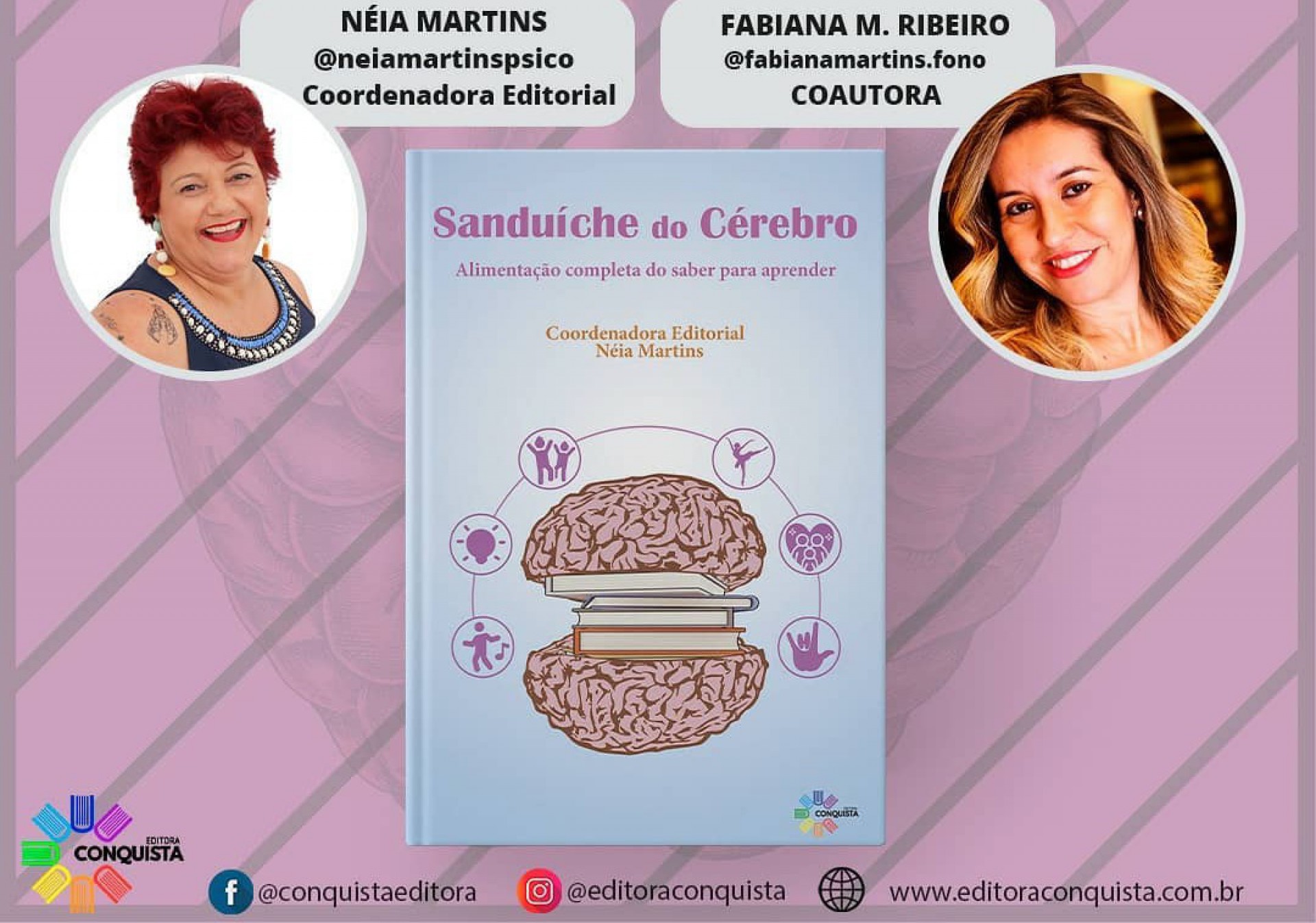 Néia Martins, Fabiana Ribeiro e o livro - Reprodução