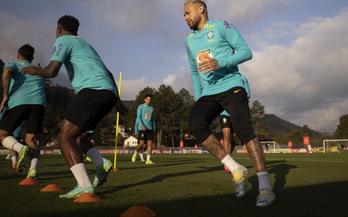 Neymar. &Uacute;ltimo treino da Sele&ccedil;&atilde;o Brasileira antes da final da Copa Am&eacute;rica. Lucas Figueiredo/CBF
