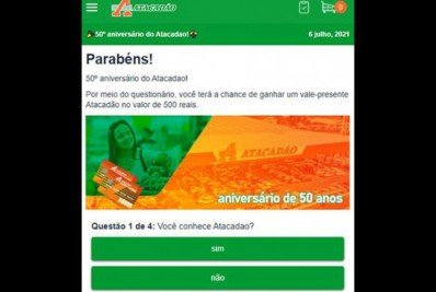 É golpe! Promoção falsa que promete vale de R$ 500 no supermercado 'Atacadão' tem circulado no WhatsApp 