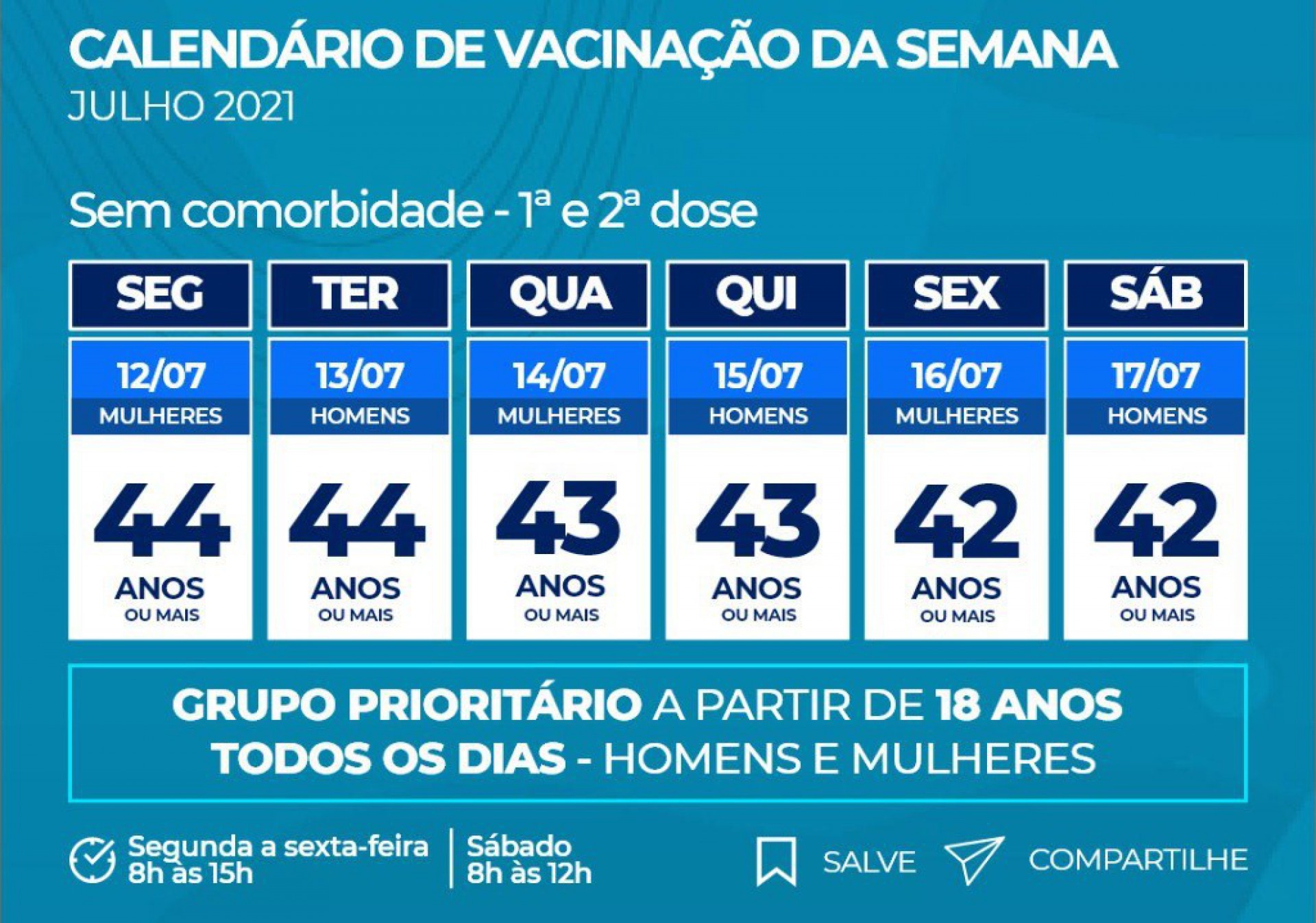 Meriti inicia vacina&ccedil;&atilde;o contra a covid-19 de pessoas com 43 anos ou mais