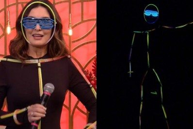 Usando roupa neon, Fátima Bernardes dança Barões da Pisadinha na abertura do 'Encontro'