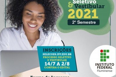 IFF abre inscrições para Processo Seletivo e Concurso Vestibular 2021.2