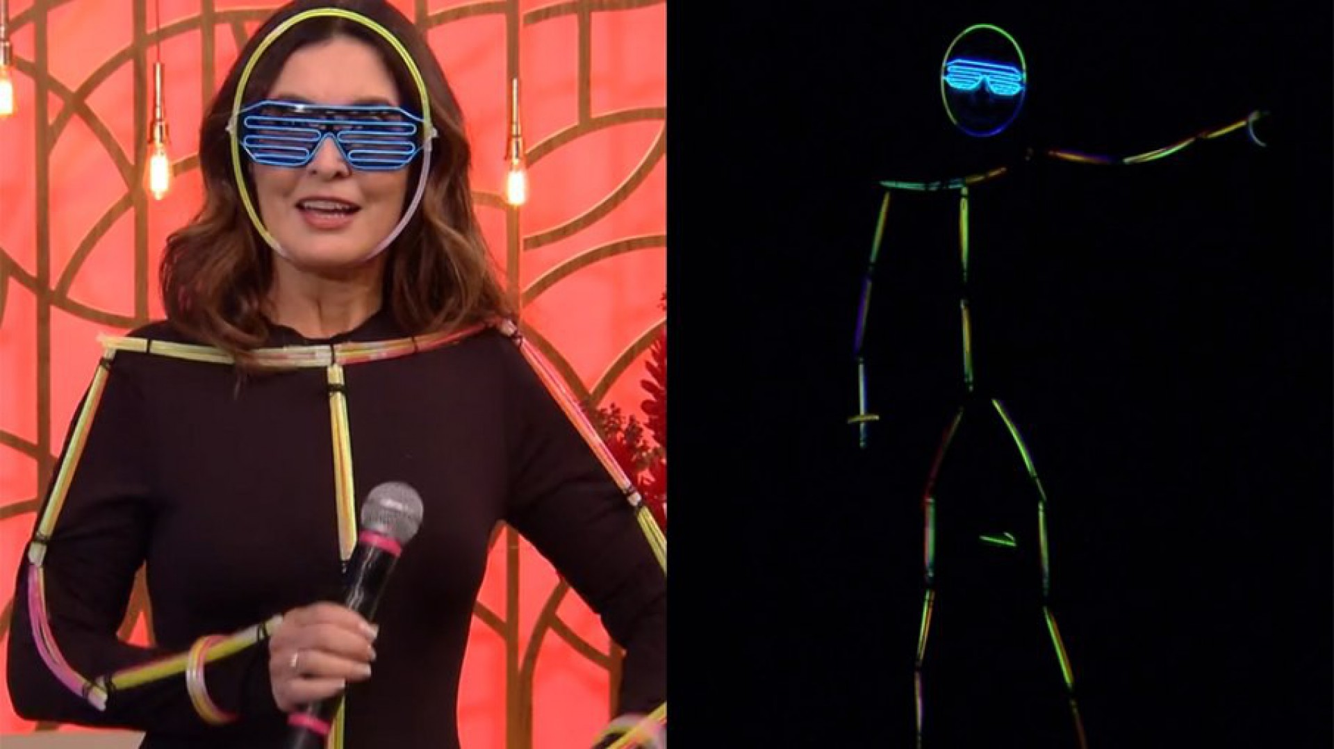 Fátima Bernardes dança Barões da Pisadinha com roupa neon - Reprodução