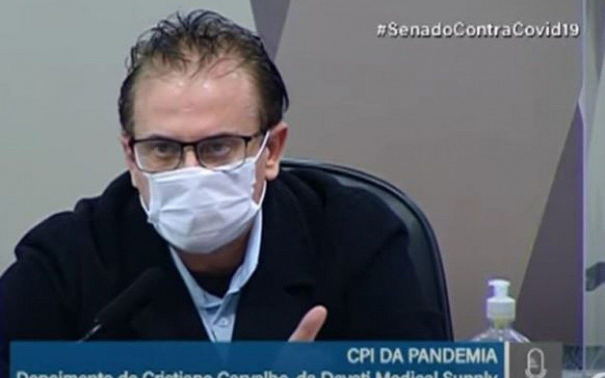 A CPI da Covid ouve Cristiano Alberto Carvalho, representante da empresa Davati Medical Supply - Reprodução