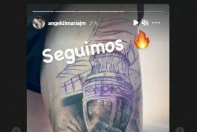 Após conquista da Copa América, Di María faz tatuagem da taça 