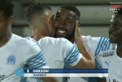 Vídeo: ex-Flamengo, Gerson marca seu primeiro gol com a camisa do Olympique
