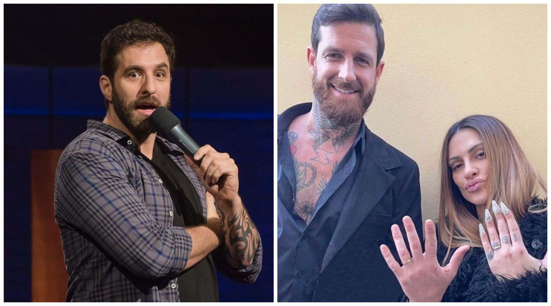 Rafinha Bastos e, ao lado, Cleo e seu marido, Leandro D'Lucca - Reprodu&ccedil;&atilde;o Internet