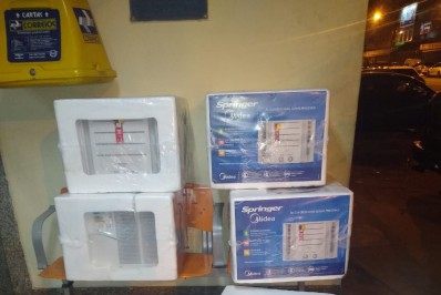 Trio é preso após tentar furtar ar-condicionado em loja